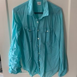 Jcrew perfect shirt in Teal